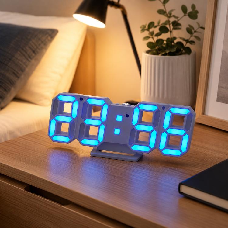 DS-3638B Creative 3D Stereoscopic Design Alarm Clock, LED Digital Electronic Clock