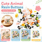 8 PCS/Pack Colorful Animal-shaped Design Resin Buttons