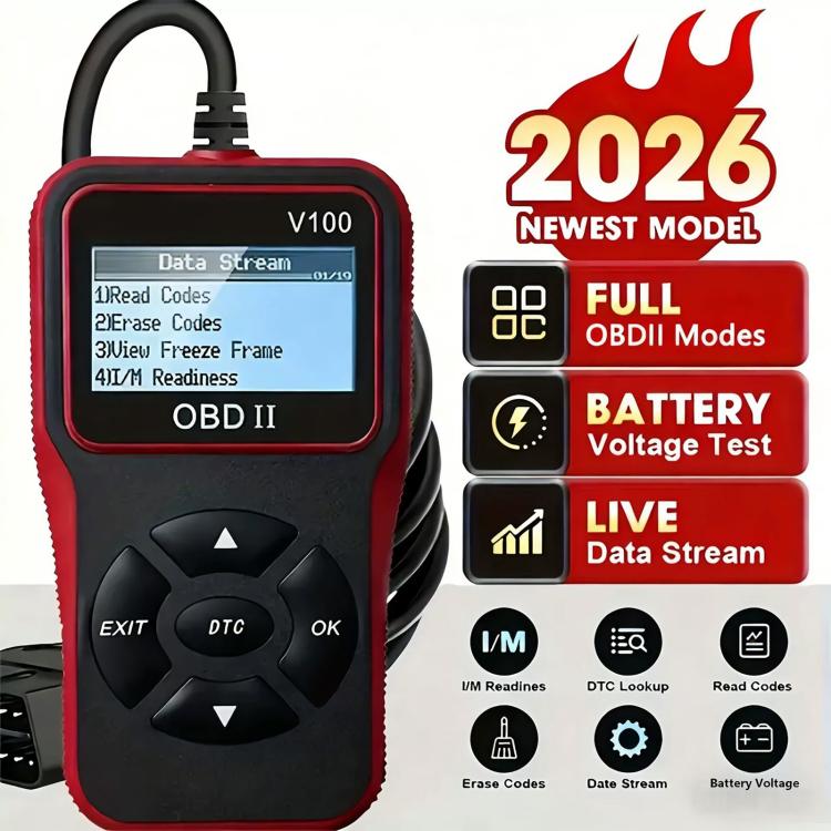 V100 Car OBD2 Diagnostic Scanner, Fault Code Reader, Engine Fault Diagnostic Tool, V100