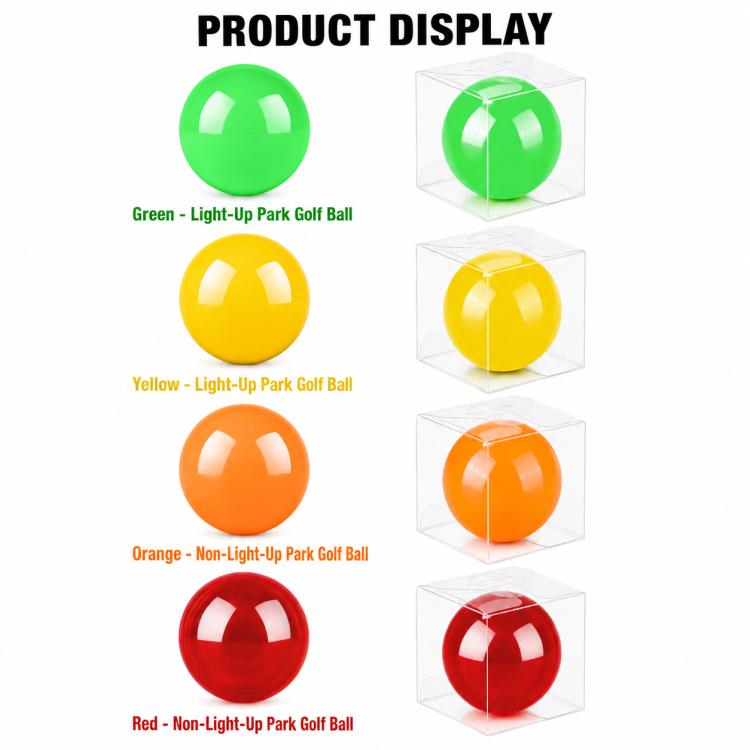 PGM Q037 Light-Up Golf Park Ball, Green with Light, Yellow with Light, Orange without Light, Red without Light