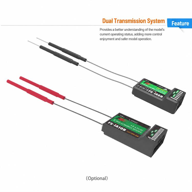 FlySky FS-I6X compatible dual module transmitters with long antennas and displays