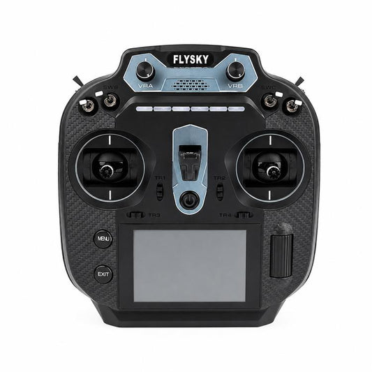 FlySky FS-ST16 handheld radio transmitter with dual sticks and built-in LCD