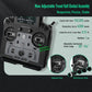 RC radio transmitter close-up of gimbals with adjustable multi-section stick controls