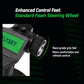 FlySky G7P+ RC transmitter close-up of steering wheel grip and green LCD screen