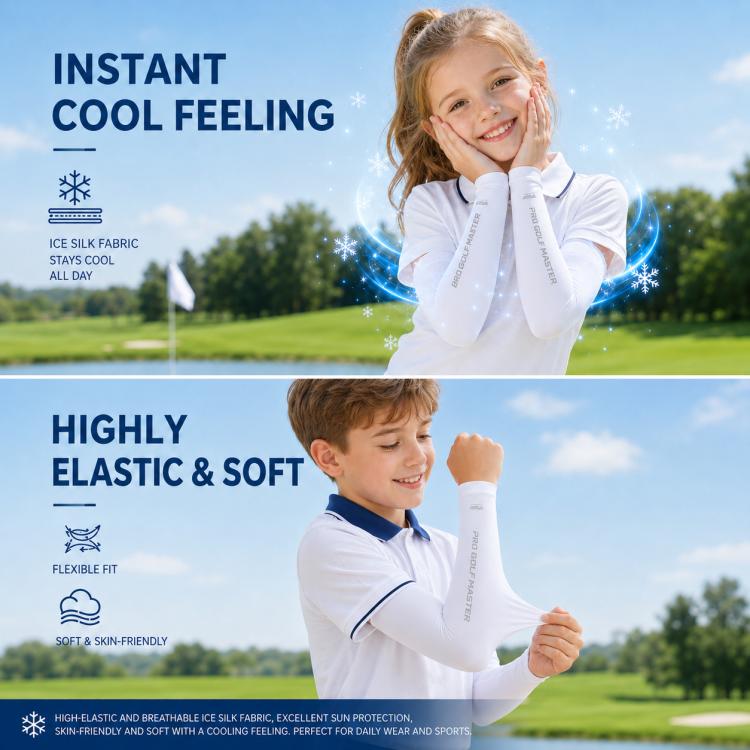 PGM XT009 Children Breathable Cooling Sun Protection Arm Sleeves, M, L