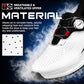 Men’s white golf shoe with black collar, perforated toe, and lace-up closure on sole.