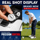 Breathable non-slip golf shoe in white and black, lace and side detail close-up