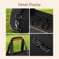 Park golf club bag detail with keyring clasp, zipper pulls, and logo on microfiber surface.
