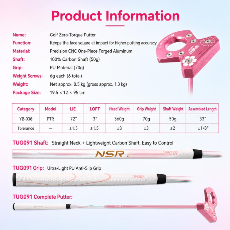 PGM TUG091 Zero-Torque Golf Putter
