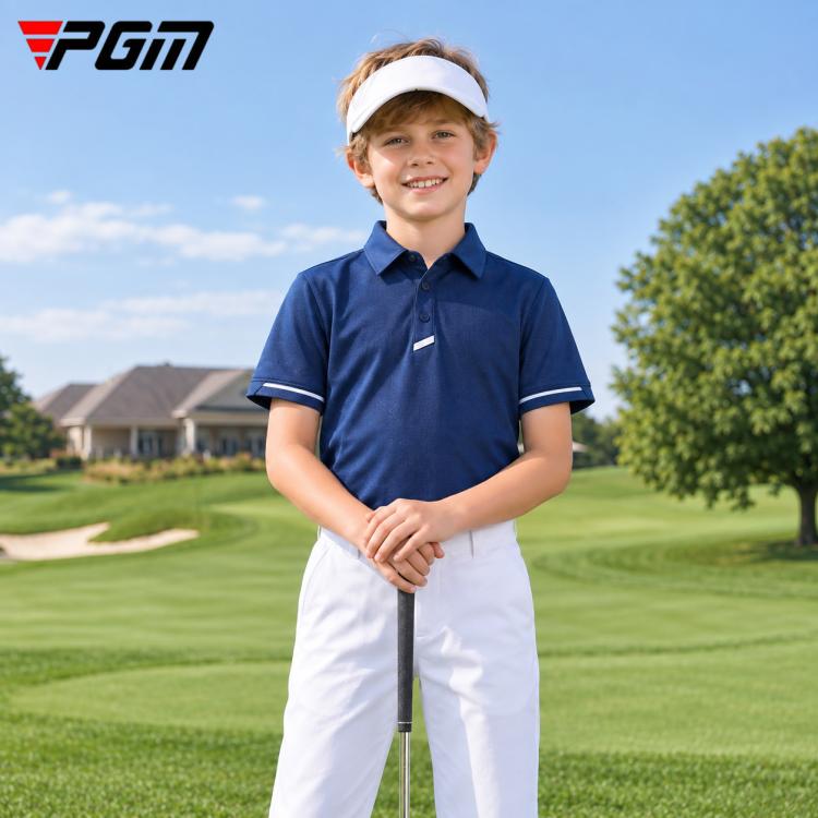 PGM YF881 Boy Short Sleeve Breathable Golf Shirt, S, M, L, XL