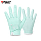 Kids mint green golf gloves with perforated palm and non-slip grip texture