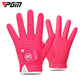 Kids red golf gloves with perforated palm and non-slip grip texture