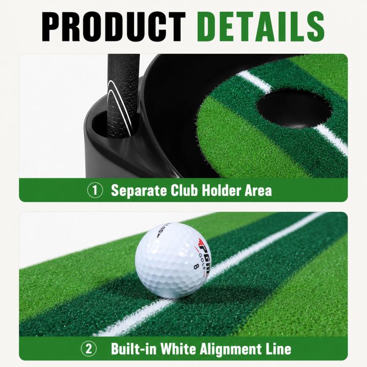 PGM TL042 Portable Indoor Golf Putting Practice Mat, Only Trainer, Trainer Set