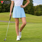 Girls pleated quick-dry golf skort, light blue, front pleats with clean center seam