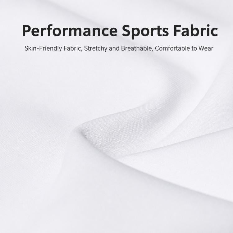 White quick-dry fabric swatch with smooth, breathable knit texture