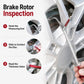 Brake rotor inspection thickness gauge with red rod and U-hook for measuring