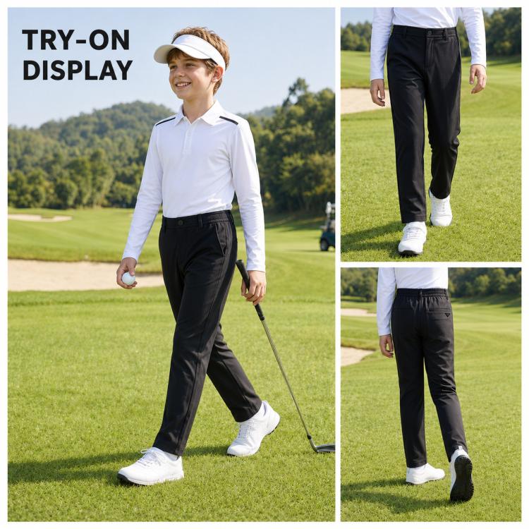 PGM KUZ219 Boy Stretch Breathable Golf Pants, S, M, L, XL