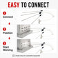Engine cleaning tool kit showing connect, position, and start workflow with hoses