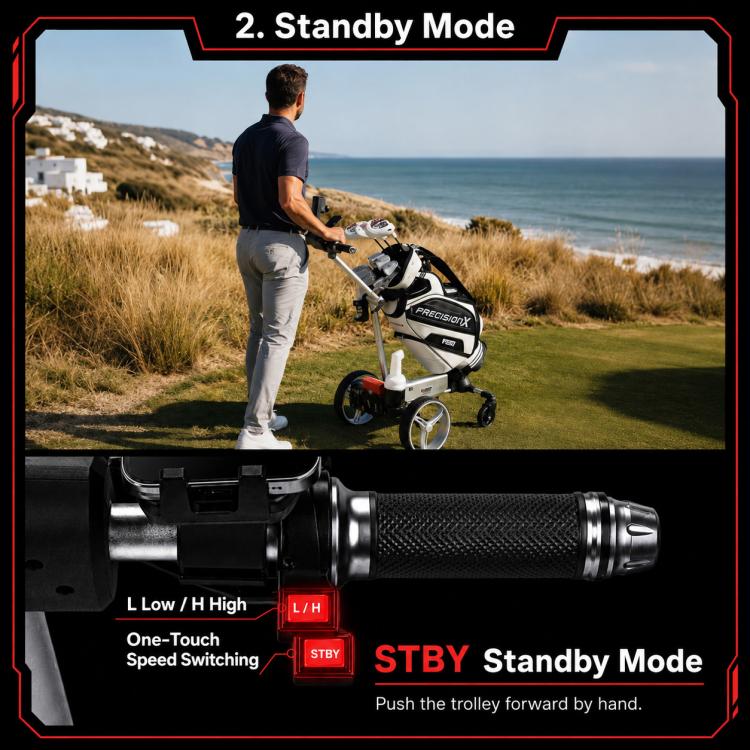 PGM QC010 Dual-Mode Foldable Electric Golf Push Cart