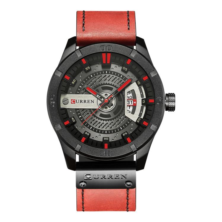 CURREN M8301 Men Classic Leather Watch with Analog and Date Display