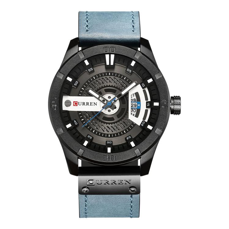 CURREN M8301 Men Classic Leather Watch with Analog and Date Display