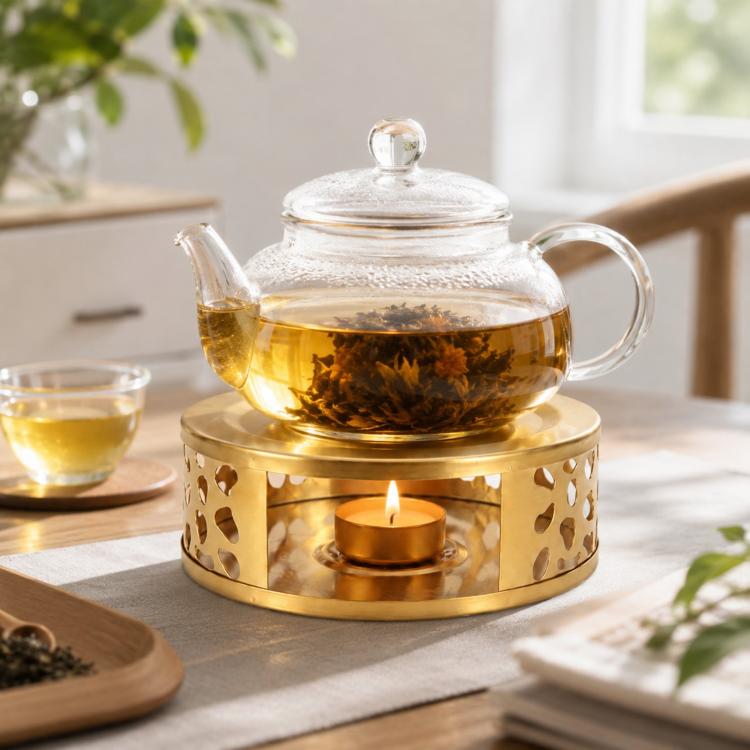LsCook Stainless Steel Tea Warmer Candle-Heated Base