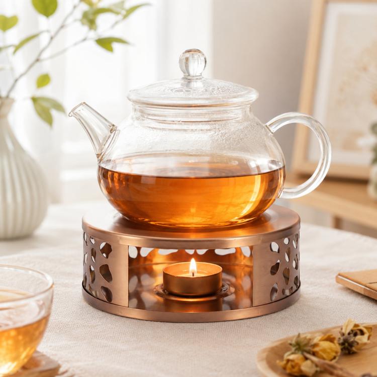 LsCook Stainless Steel Tea Warmer Candle-Heated Base