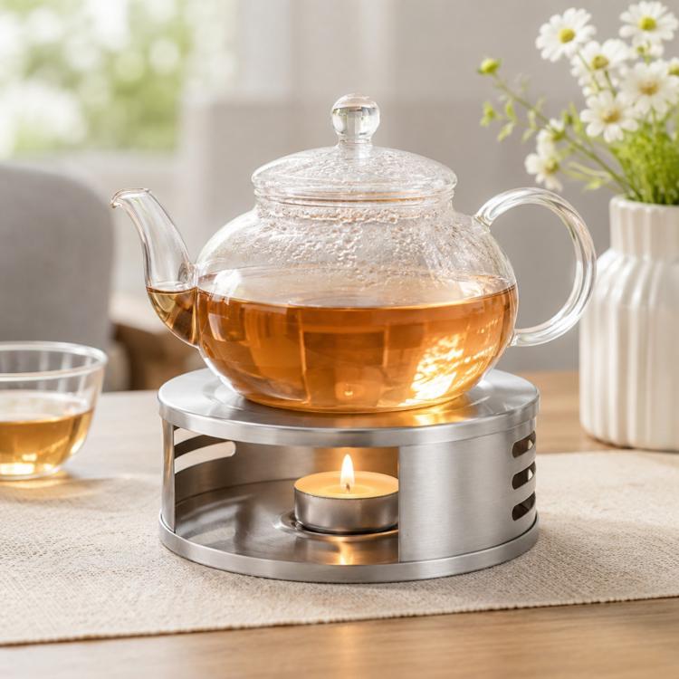 LsCook Stainless Steel Tea Warmer Candle-Heated Base