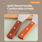 Wooden spatula handles with stainless steel blade attachments and rivets