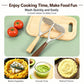 LsCook Potato Masher with Oak Handle Multifunctional Kitchen Tool
