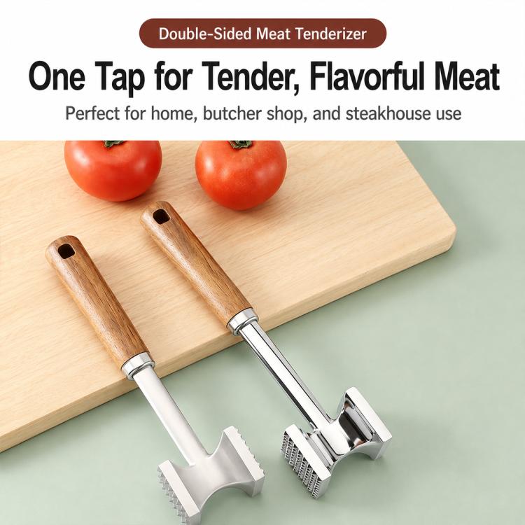 LsCook Kitchen Steak Hammer Double-sided Meat Tenderizing Mallet, Mirror-Finish, Matte-Finish