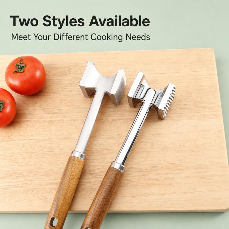 LsCook Kitchen Steak Hammer Double-sided Meat Tenderizing Mallet, Mirror-Finish, Matte-Finish