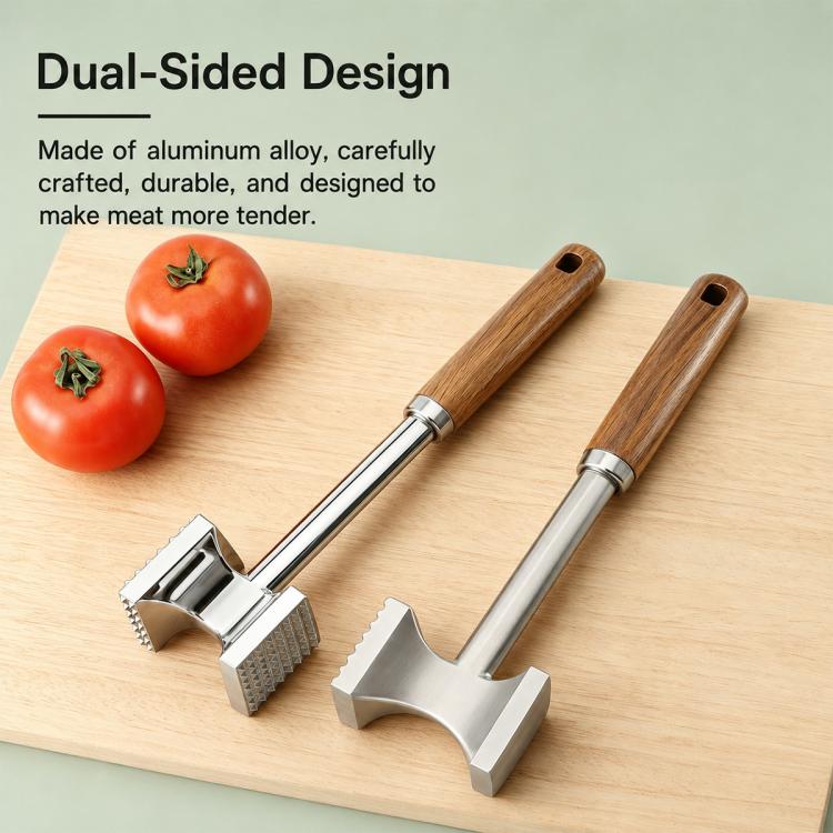LsCook Kitchen Steak Hammer Double-sided Meat Tenderizing Mallet, Mirror-Finish, Matte-Finish