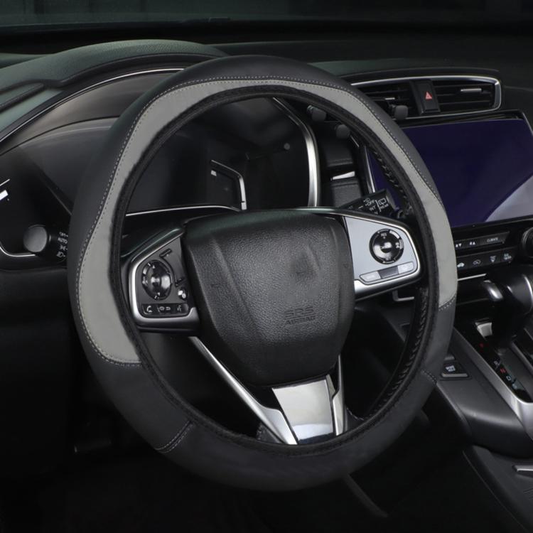 Car Microfiber Leather Steering Wheel Cover, Diameter: 38cm, with Inner Ring, without Inner Ring