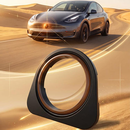 Front camera lens protective cover with tempered glass ring, black housing