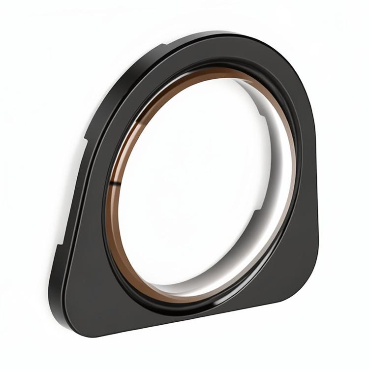 Tempered glass lens protector for front camera, black oval frame