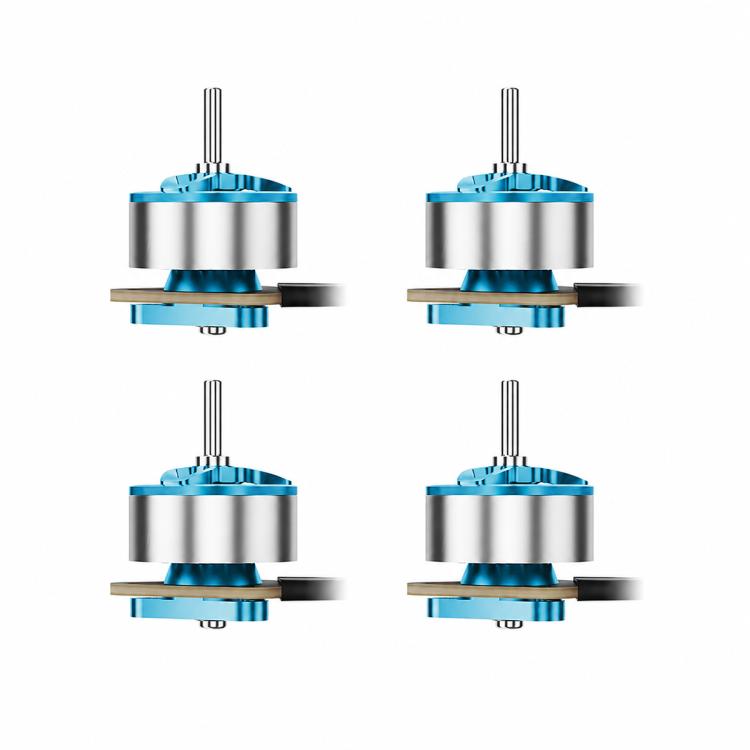Brushless motor set with blue and silver housing, dual mounting shaft and prop arm