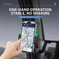 Anti-vibration truck phone holder with rotating mount, smartphone held on dashboard mount
