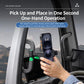 Anti-vibration truck phone holder with spring clamp, one-hand phone placement