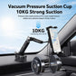 Car suction holder with phone clamp and strong suction cup base on dashboard