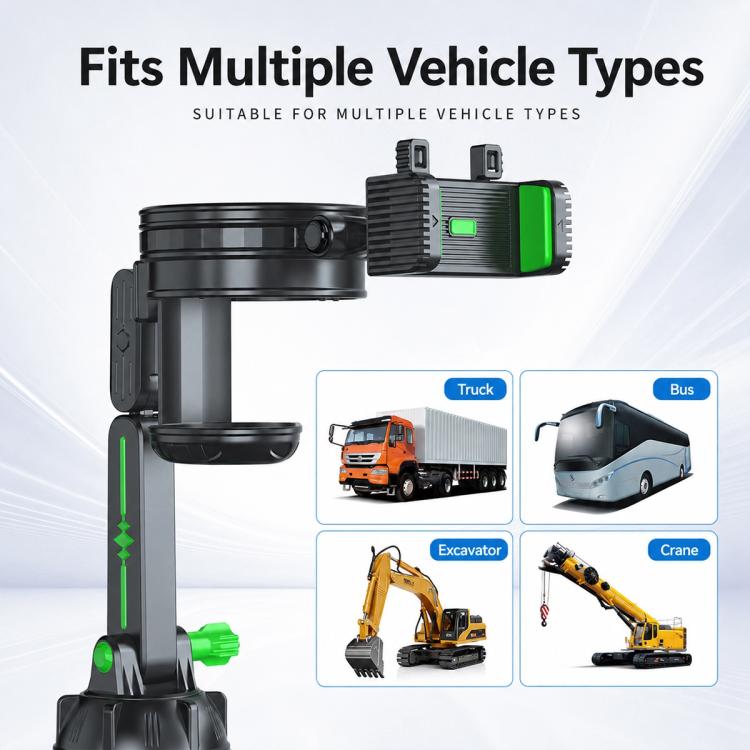 Car dashboard phone and cup holder suction mount with adjustable extension rod