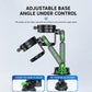 Adjustable car phone and cup holder base with black mount and green control accents