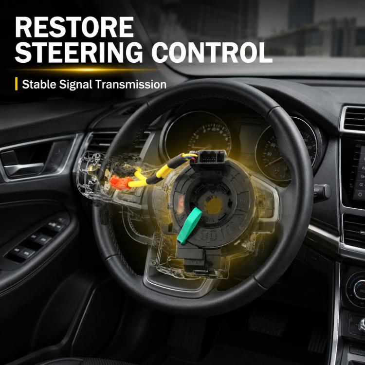 Steering wheel clock spring spiral cable behind the steering wheel