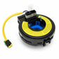 Steering wheel airbag clock spring spiral cable assembly with yellow housing, blue core, wiring
