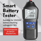 Handheld smart battery tester with LCD display and blue control buttons for cars.