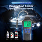 Digital brake fluid tester with LCD display showing OK/STOP and attached flexible probe