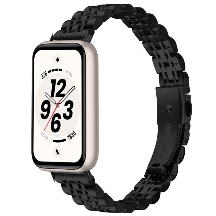 Slim Seven Beads Folding Clasp Stainless Steel Watch Band, For Honor Band 11 / Band 11 Pro