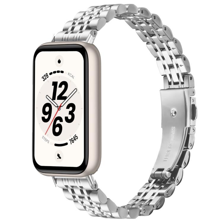 Slim Seven Beads Folding Clasp Stainless Steel Watch Band, For Honor Band 11 / Band 11 Pro