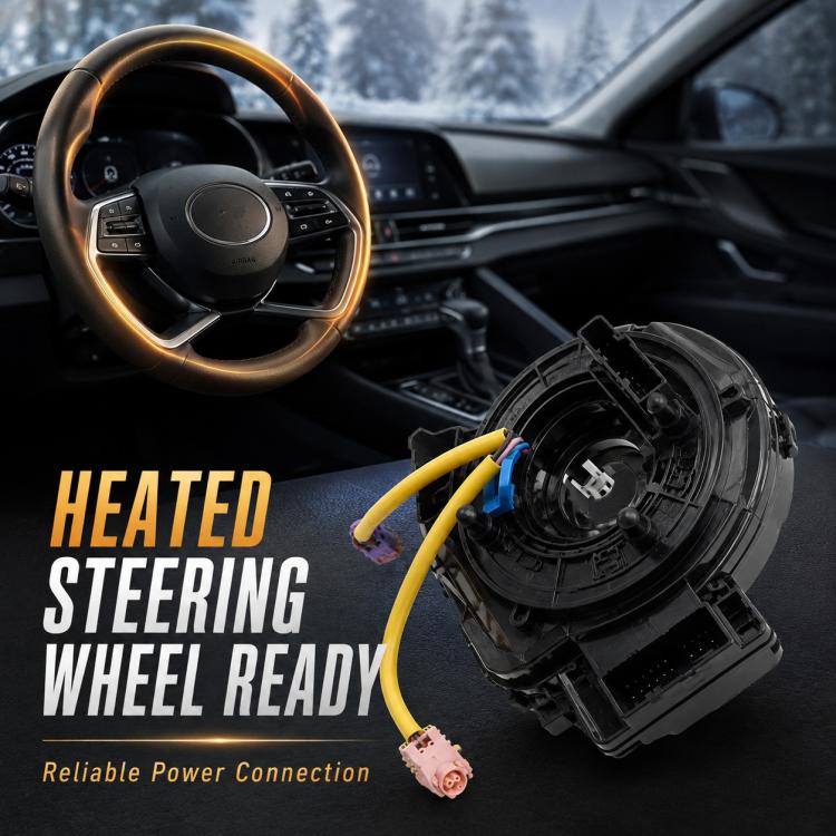 Steering wheel clock spring airbag spiral cable with yellow and blue heating wires