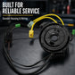 Steering wheel clock spring spiral cable with durable black housing and yellow wire harness
